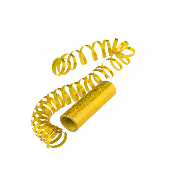 Goldene Glitzer Luftschlangen 4m x 7mm