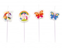 Einhorn Rainbow Sparkle Tortenkerze 4 Stück
