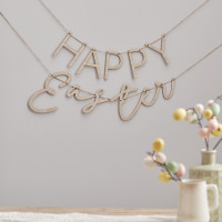Vorschau: Happy Easter Holz Schriftzug Girlande 1,5m