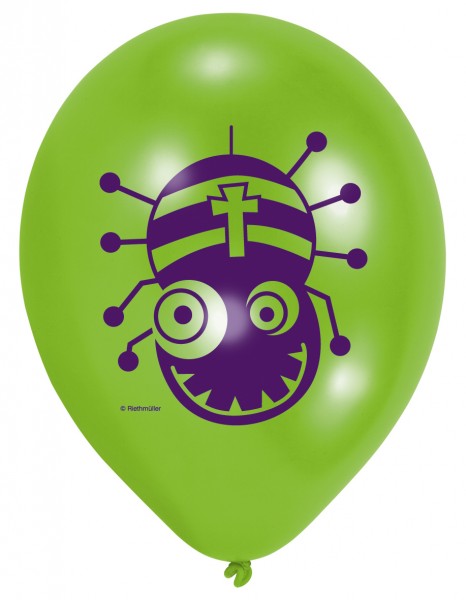 6 Gruselige Halloween Monster Ballons 23cm 4