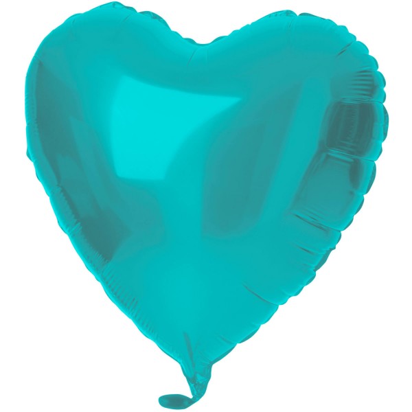 Herz Folienballon Crystal aqua 45cm