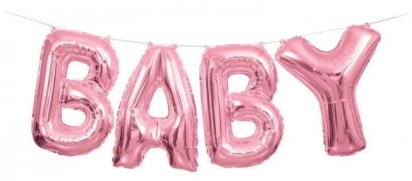 Baby Girl Ella Folienballon Girlande Rosa