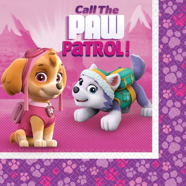 20 Paw Patrol Girls Servietten 33cm
