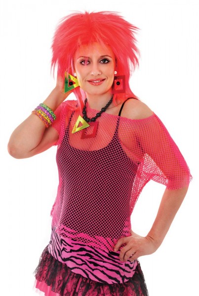 Rotes 80er Jahre Netzshirt