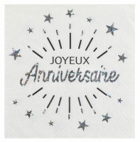 10 Silberne Anniversaire Étoile Servietten 33cm