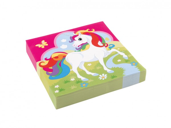 20 Zauberhaftes Einhorn Rainbow Sparkle Servietten