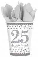 8 Sparkling 25 Years Pappbecher 266ml