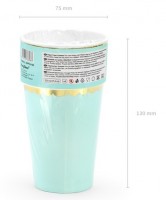 Vorschau: 6 Candy Party Pappbecher mint 220ml