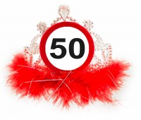Verkehrsschild 50 Geburtstagskrone