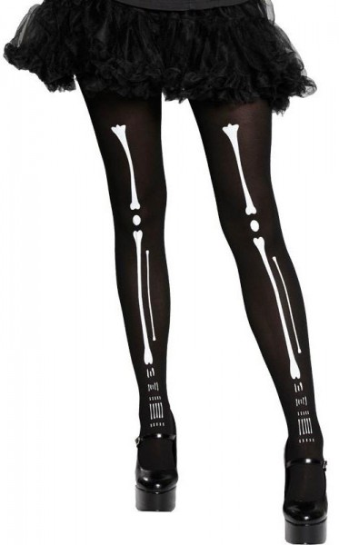 Skelett Strumpfhose Knochen Schwarz