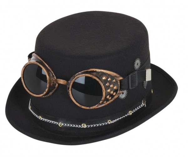 Futuristischer Steampunk Zylinder Mit Brille