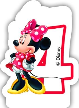 Minnie Mouse 4. Geburtstag Zahlenkerze