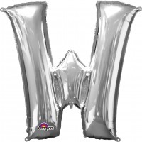 Folienballon Buchstabe W silber 83cm