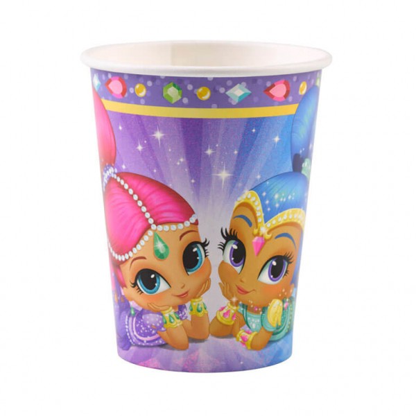 8 Shimmer & Shine Pappbecher Niedliche Flaschengeister