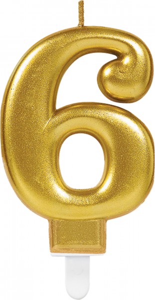 Goldene Zahlenkerze 6