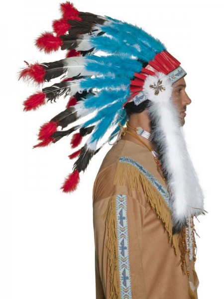 Imposanter Indianer Häuptling Federkopfschmuck 3
