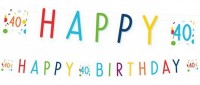 Konfetti Party Girlande 40. Geburtstag 1,8m