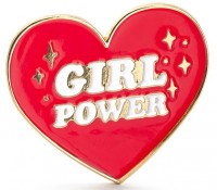 Girl Power Herz Brosche 3 x 3cm