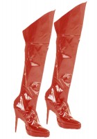 Sexy Rote Vinyl Stiefelstulpen