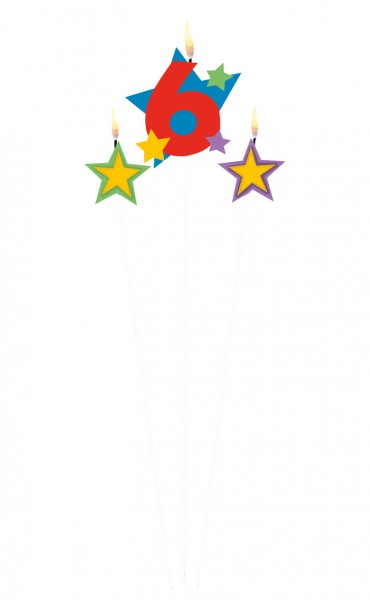 Stardust Zahlenkerze 6 Für Torten 3-Teilig