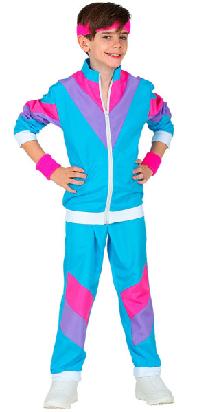 80er Jahre Jogginganzug für Kinder blau 4