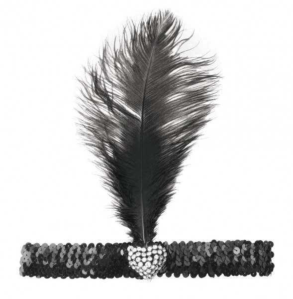 Paillettenstirnband Diamond Heart