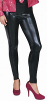 Enganliegende Glänzende Schwarze Damenleggings