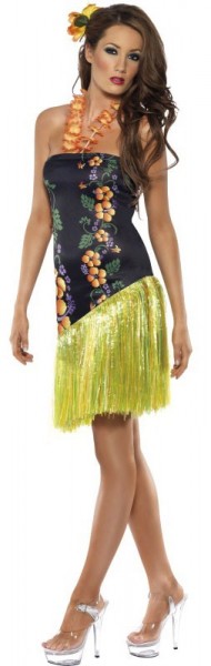 Hawaii Kleid Mit Bastrock