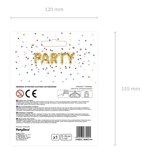 Folienballon D gold 35cm 7