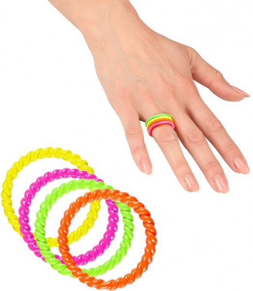 Schrille Neon Ringe Im Set