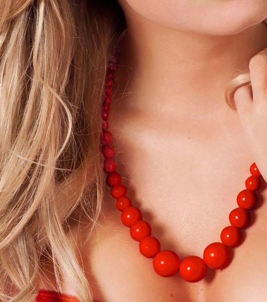 Rote Perlenkette Charlotta