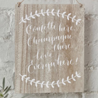 Boho Flowers Confetti here Holzschild