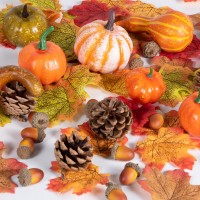 Herbstliches Tischdeko Set 128-teilig