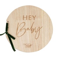 Botanical Babyparty Holz Gästebuch