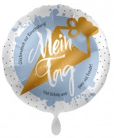 Blauer Einschulung Folienballon Mein Tag 43cm