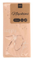 Vorschau: 10 Rosy Blush 70th Birthday Servietten 33cm