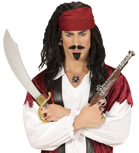 Juwelkette Mit Totenkopf Rot 3