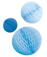 3 Shiny Blue Wabenbälle