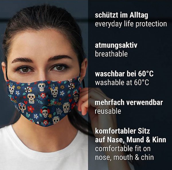 Mund Nasen Maske Tag der Toten 4