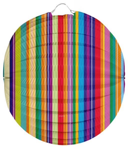 Bunte Streifen Lampion 22cm