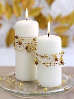 Vorschau: 5 Perlengirlanden Sissi altgold 1,3m