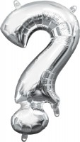 Mini Folienballon Symbol ? silber 40cm