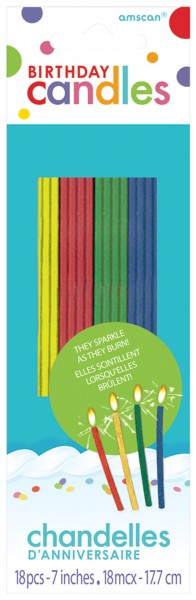 18 bunte Funkelkerzen 17,8cm