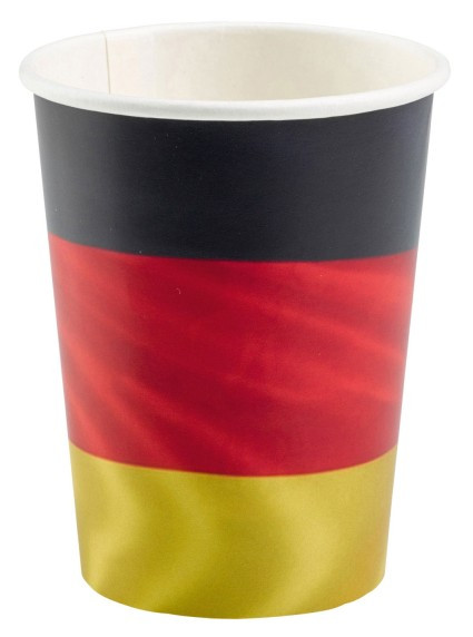 6 Deutschland Fan Pappbecher 500ml