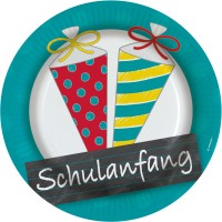8 Endlich Schulkind Pappteller 23cm
