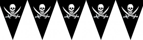 Piraten Totenkopf Wimpelkette 5m