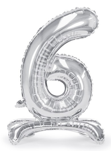 Silver 6 stehender Folienballon 70cm