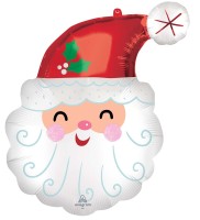 Schmunzelnder Santa Folienballon 68cm