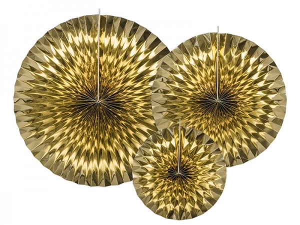 3 Metallic Rosetten Marielle gold