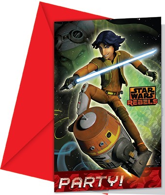 6 Star Wars Rebels Einladungskarten